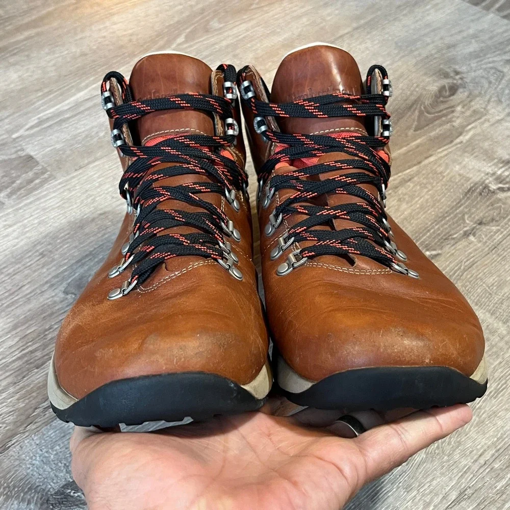 Timberland World Hiker Mid Waterproof Leather Boots Brown Mens 13 A1RMA Aerocore